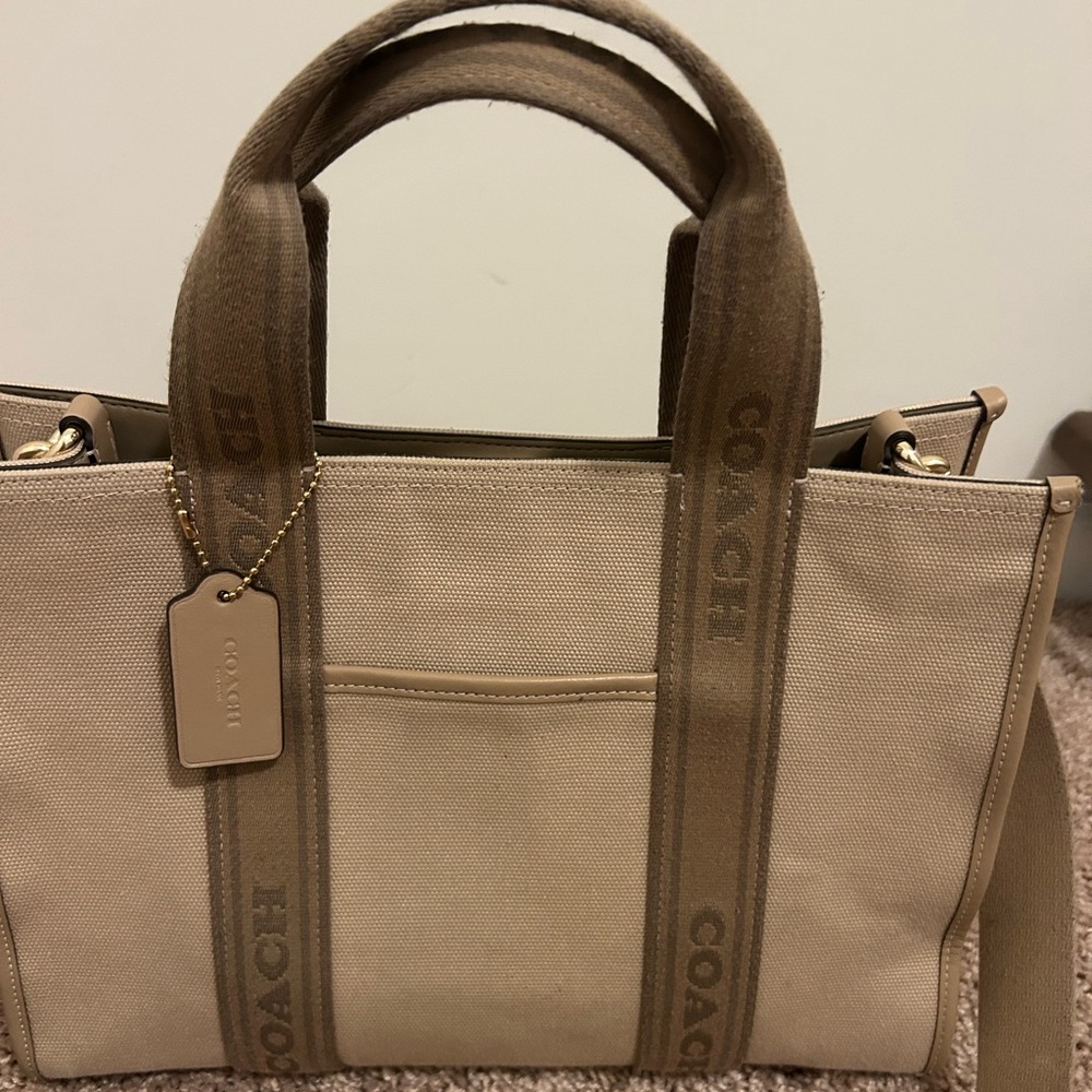 Coach Smith Tote Bag medium Tan Canvas Tote Bag - Picture 5 of 10
